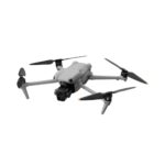 DJI Air 3 gray quadcopter drone with four propellers, featuring a camera mounted on a gimbal at the front, designed for aerial photography and videography.