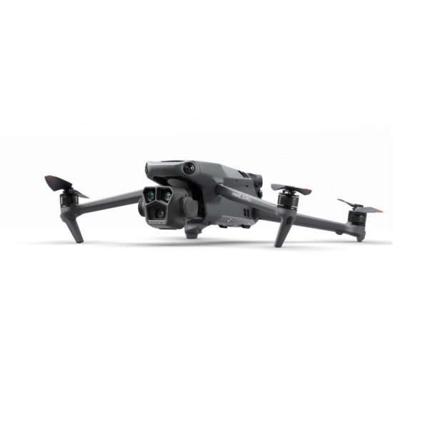 Image of the DJI Mavic 3 Pro drone, featuring a sleek gray design, foldable arms, and advanced camera modules, including multiple lenses, designed for high-quality aerial photography and videography.