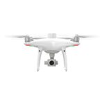 Front view of the DJI Phantom 4 RTK SE drone in flight, showcasing its advanced camera system and compact design for precision mapping and surveying tasks.